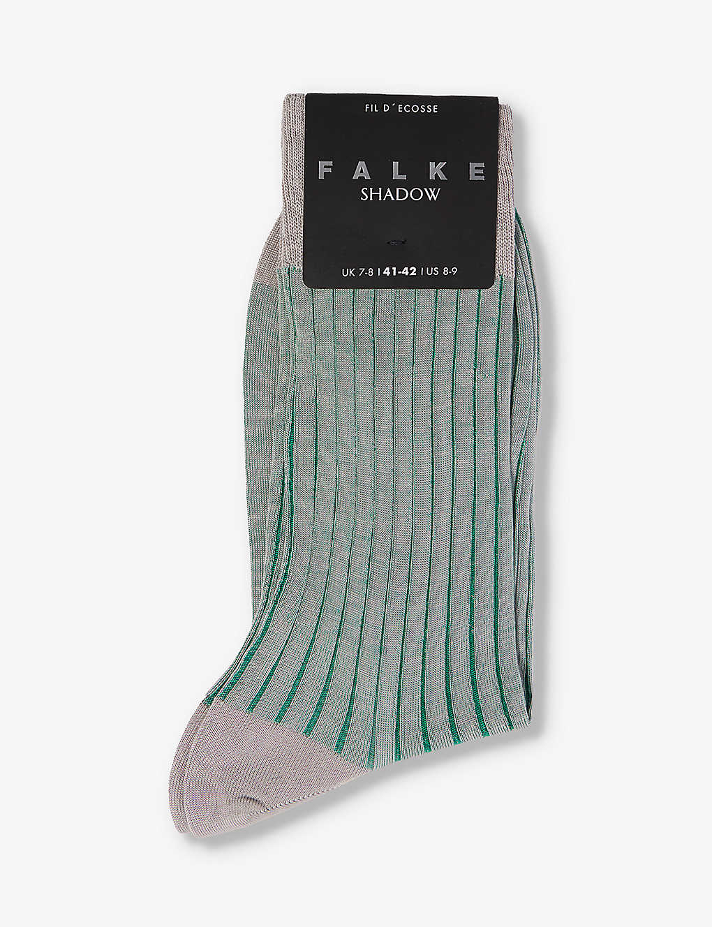Falke Mens Light Grey Shadow Branded-sole Cotton-blend Socks