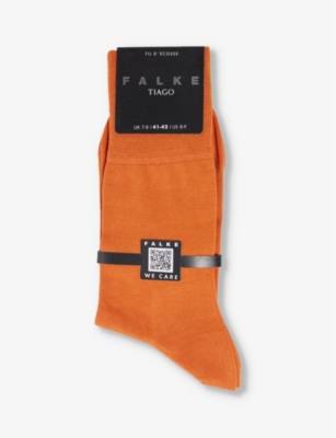 Shop Falke Men's Tandoori Tiago Branded-sole Cotton-blend Socks In Brown