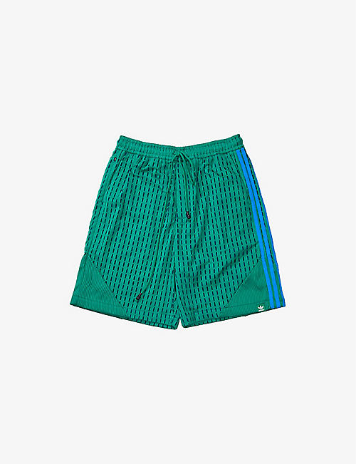 SONG FOR THE MUTE: Song For The Mute x adidas brand-stripe recycled polyester shorts