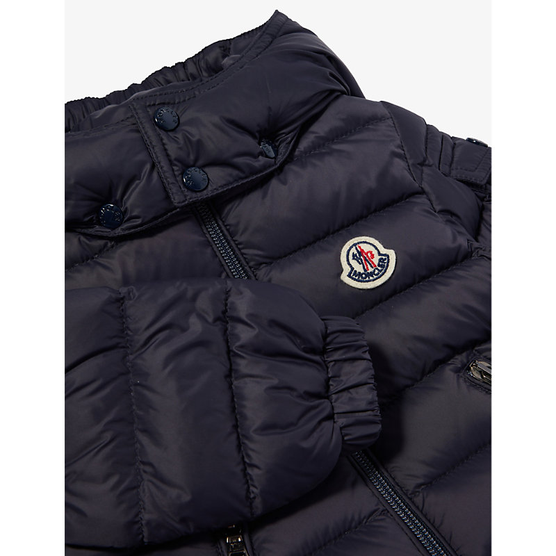 Shop Moncler Navy Jules Padded Shell-down Jacket 3-36 Months