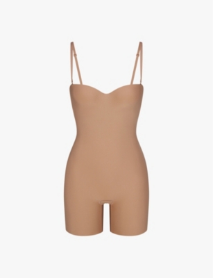 Skims Womens Sienna Sculpt Ruched Stretch-woven Body In Sienna