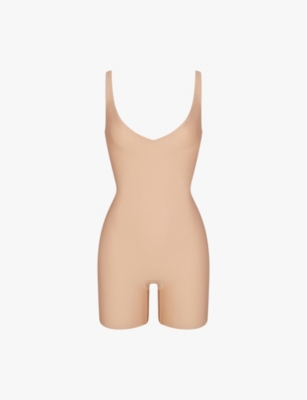 Skims Everyday Sculpt Ruched Stretch-woven Body In Nude (lingerie)