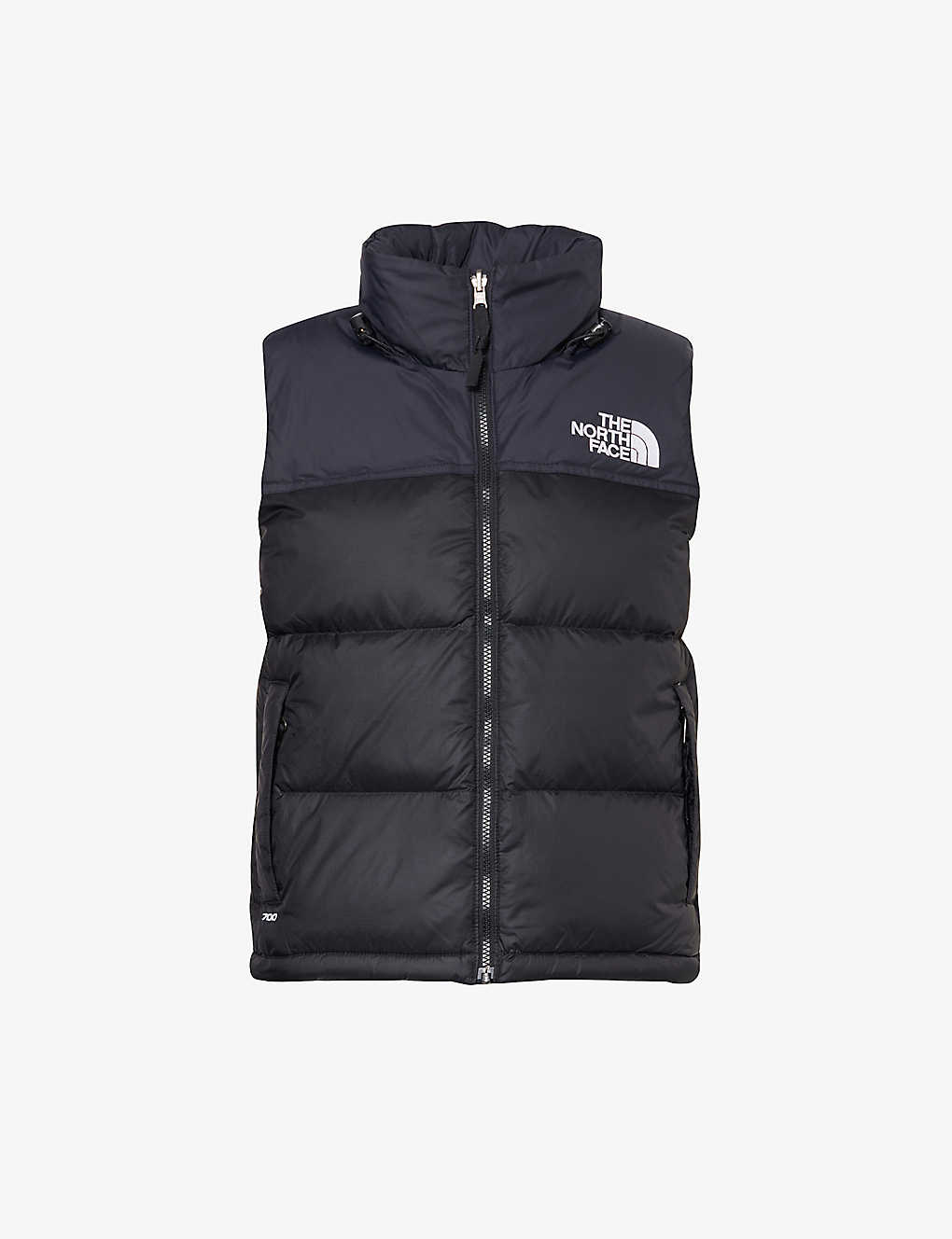 Shop The North Face 1996 Nuptse Brand-embroidered Regular-fit Shell-down Vest In Recycled Tnf Black