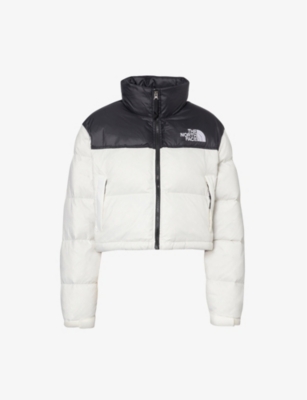 THE NORTH FACE: Nuptse cropped brand-patch shell-down jacket