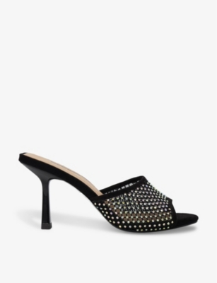 DUNE: Majorly diamante-embellished mesh heeled mules