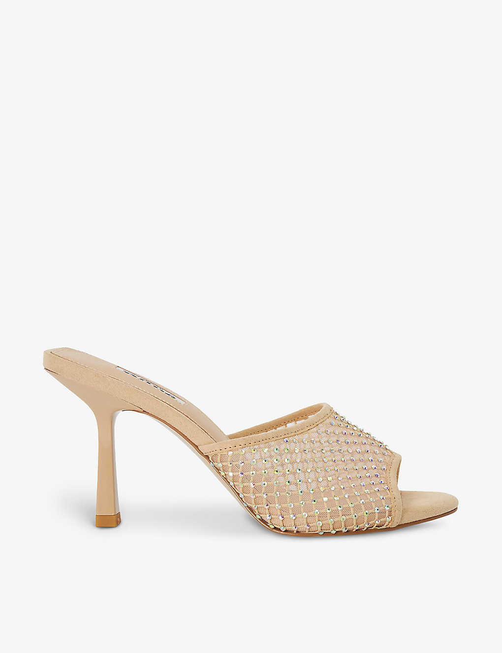 Dune Womens Ecru-synthetic Majorly Diamante-embellished Mesh Heeled Mules In None/clear