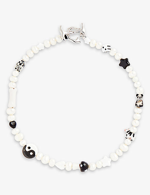 IAN CHARMS: The Landon mens pearl-embellished beaded necklace