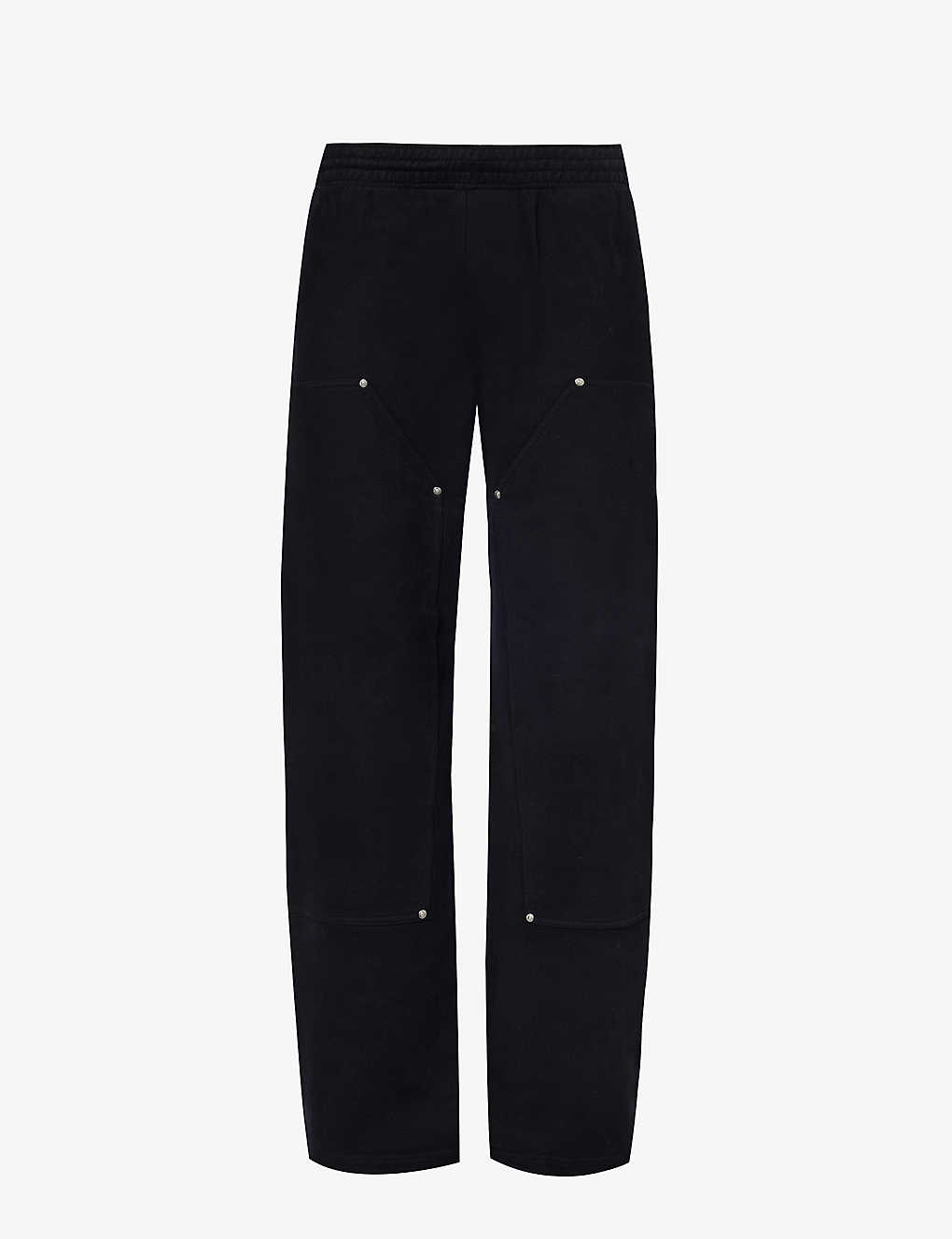 Givenchy Carpenter Relaxed-fit Wide-leg Cotton Cargo Trousers In Black