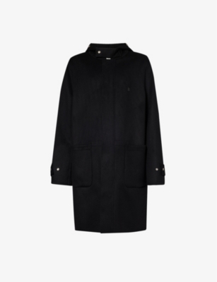 Givenchy Mens Black Double-faced High-neck Wool And Cashmere-blend Hooded Coat