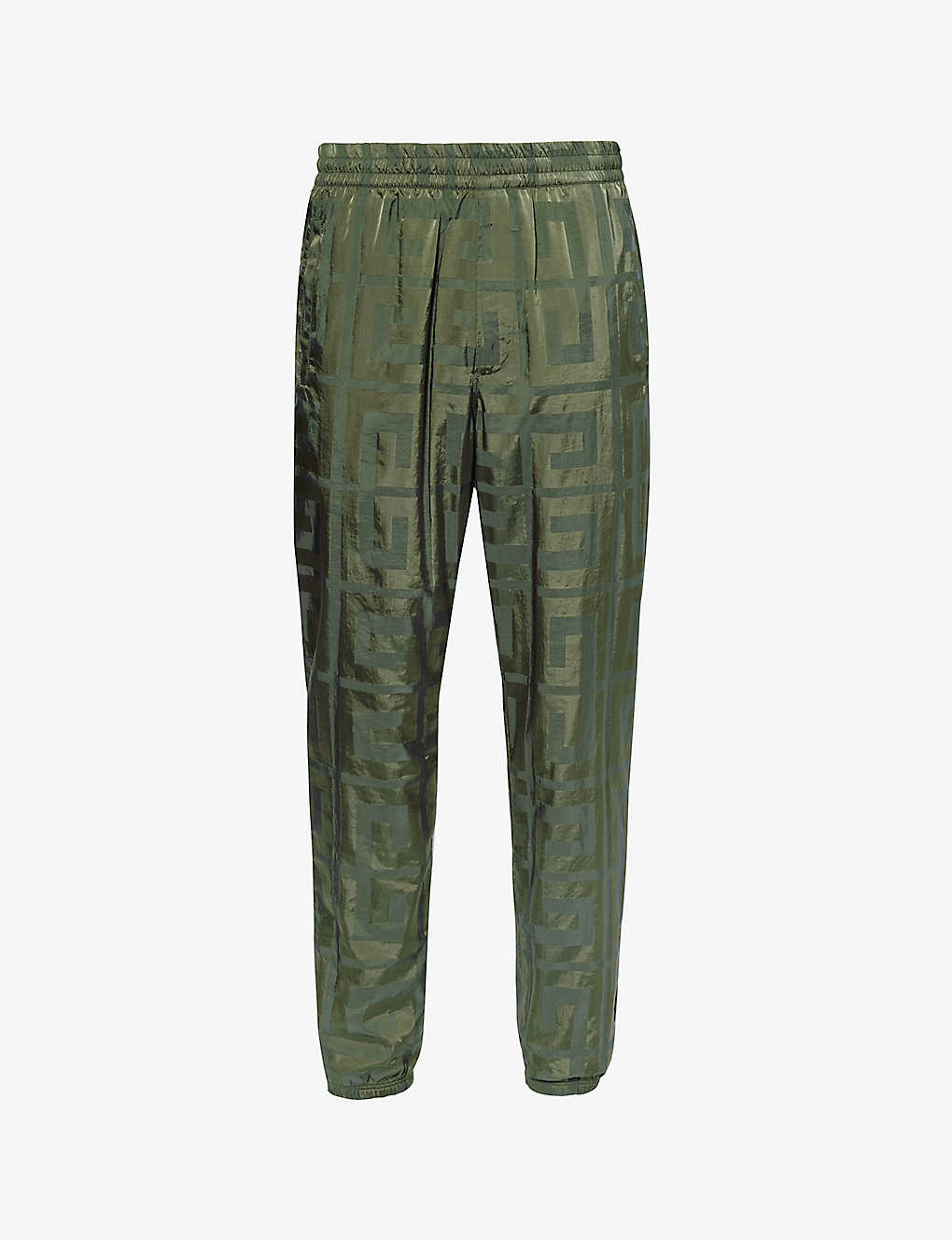 Givenchy Mens Khaki 4g-print Tapered-leg Shell Jogging Bottoms In Green