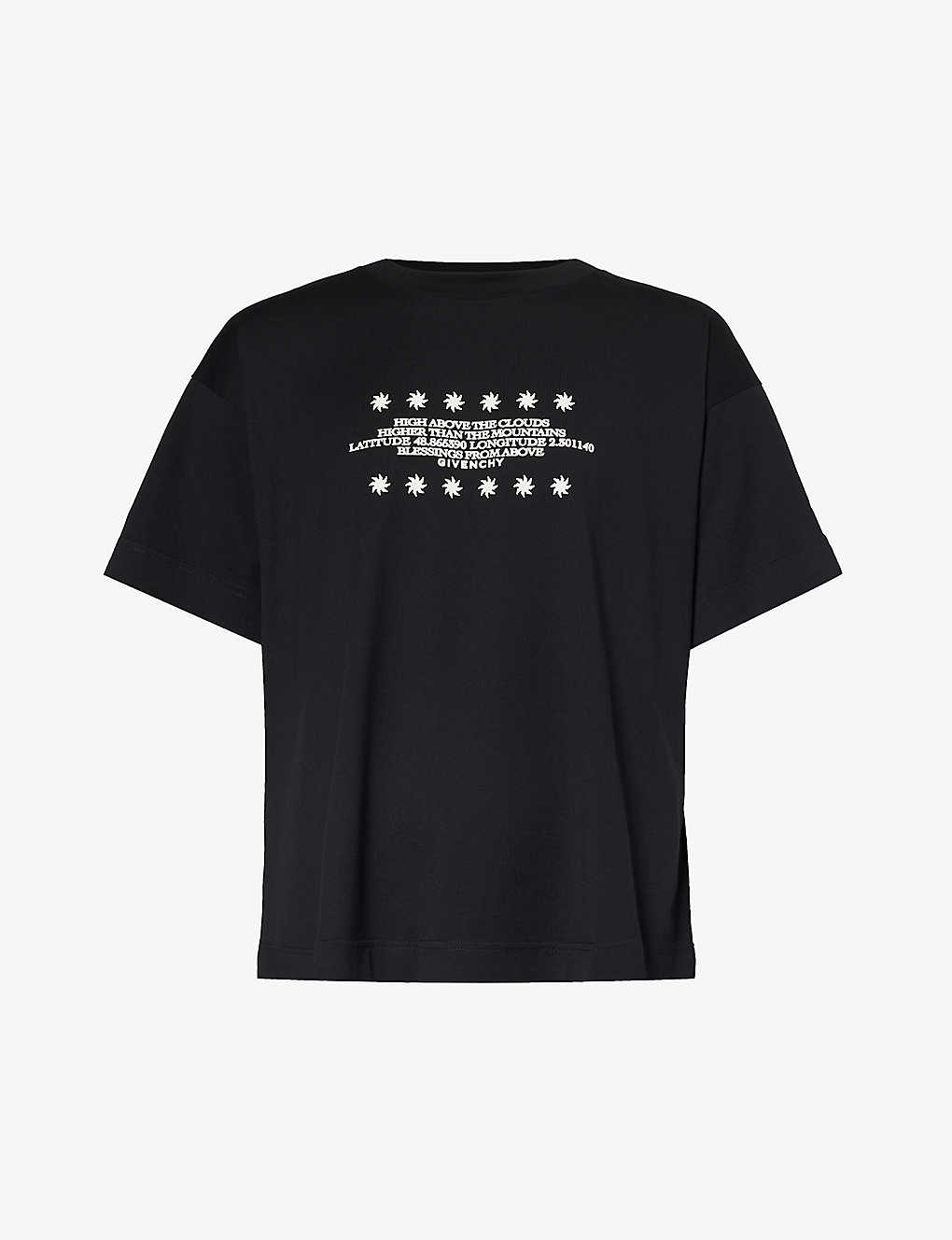 Givenchy Mens Black Star-print Boxy-fit Cotton-jersey T-shirt