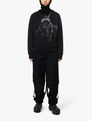 Shop Givenchy Men's Black Graphic-print Boxy-fit Cotton-jersey Sweatshirt
