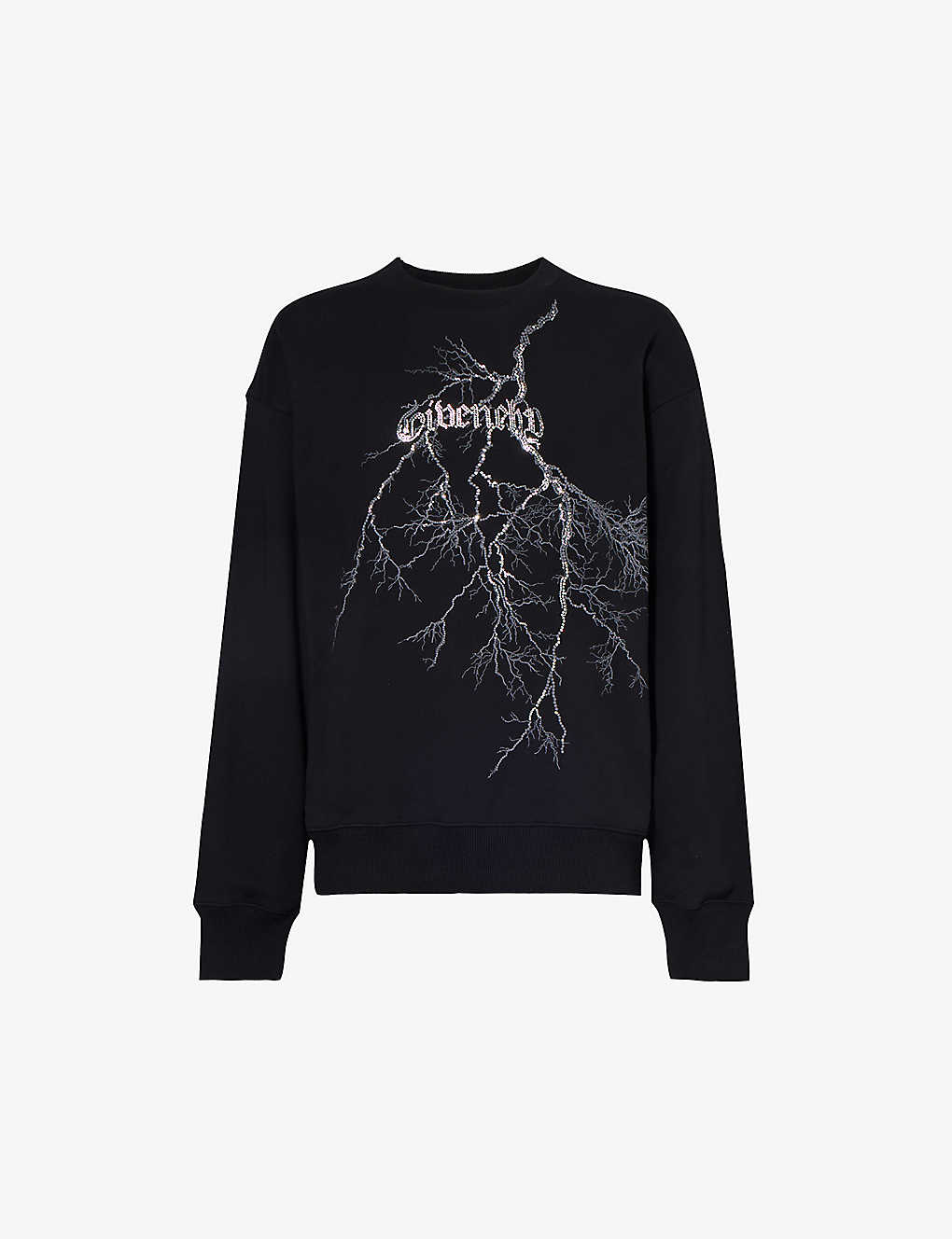 Givenchy Mens Black Graphic-print Boxy-fit Cotton-jersey Sweatshirt