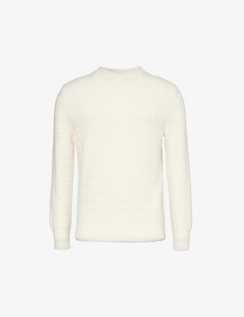 GIVENCHY: Monogram-pattern crewneck wool-knit jumper