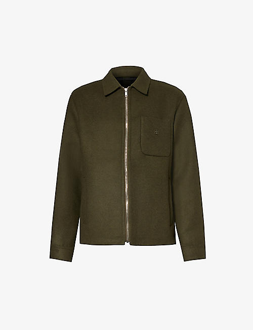 GIVENCHY: Double-faced point-collar wool and silk-blend jacket