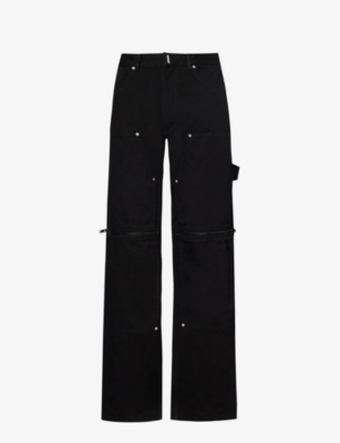 GIVENCHY: Carpenter zip-off relaxed-fit jeans