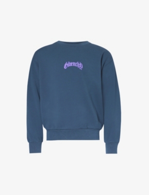GIVENCHY: Logo-print boxy-fit cotton-jersey sweatshirt