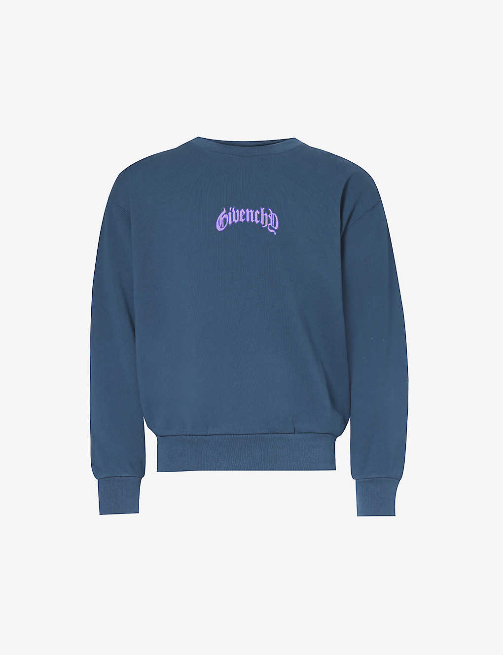 Givenchy Mens Deep Blue Logo-print Boxy-fit Cotton-jersey Sweatshirt