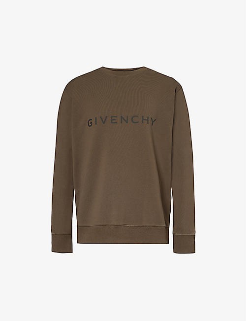 GIVENCHY: Logo-print slim-fit cotton-jersey sweatshirt