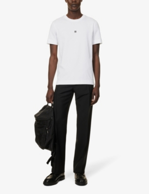 GIVENCHY: 4G logo-embroidered cotton-jersey T-shirt