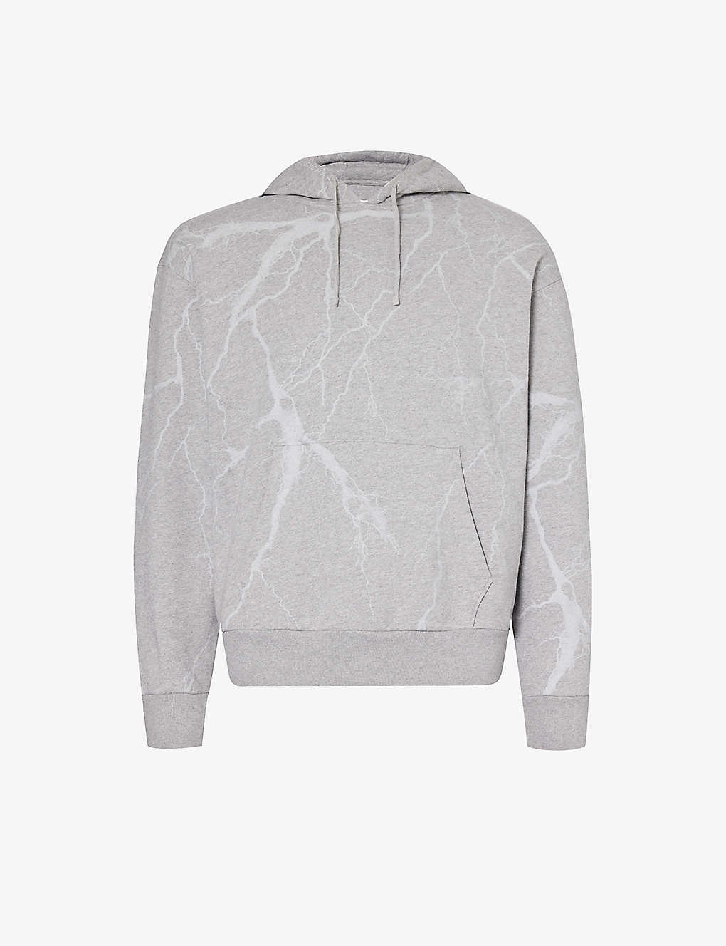 Givenchy Mens Light Grey Melange Graphic-print Boxy-fit Cotton-jersey Hoody