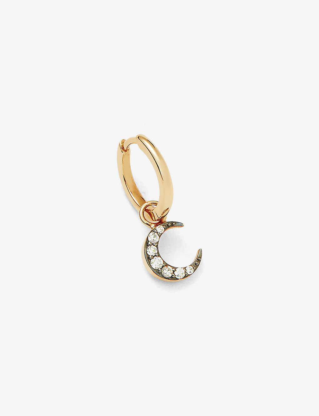 Missoma Womens Gold Fine Moon-charm 14ct Recycled-gold Mini Hoops