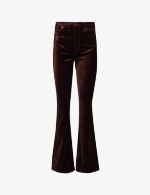 Shop Agolde Nico Velvet Boot-Cut Trousers