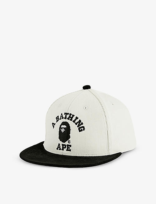 A BATHING APE: Brand-embroidered corduroy-textured cotton-blend baseball cap