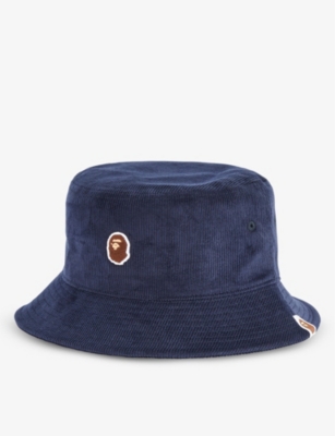 A BATHING APE: Logo-patch cotton-corduroy hat
