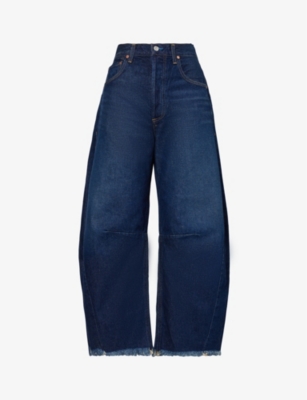 Citizens Of Humanity Horseshoe Wide-leg Mid-rise Jeans In Bravo (dk Ind)