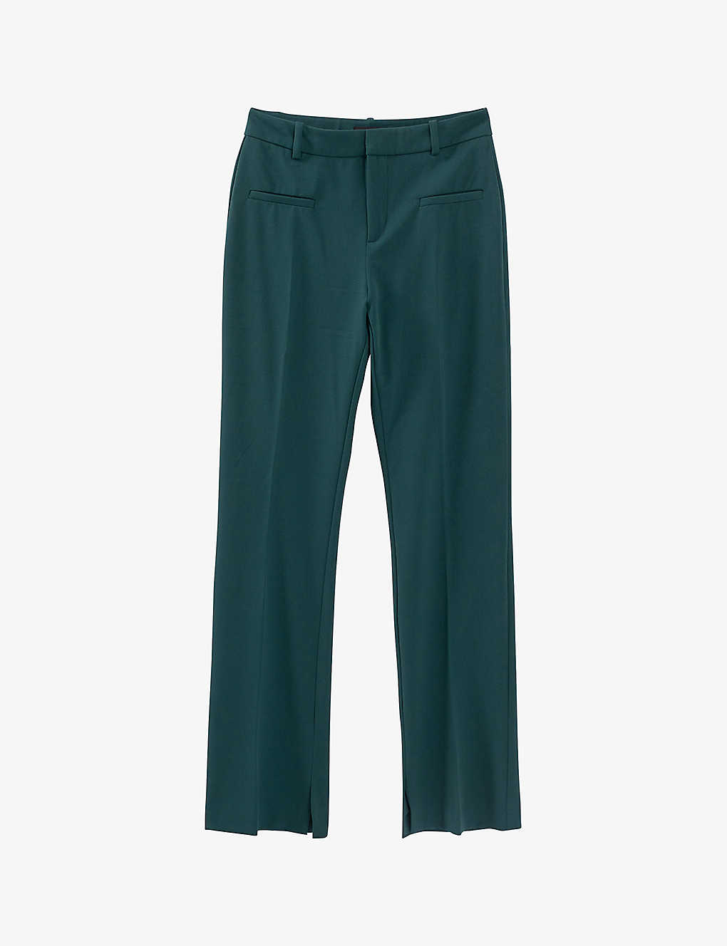 Ikks Womens Dark Green Straight-leg High-rise Stretch-woven Trousers