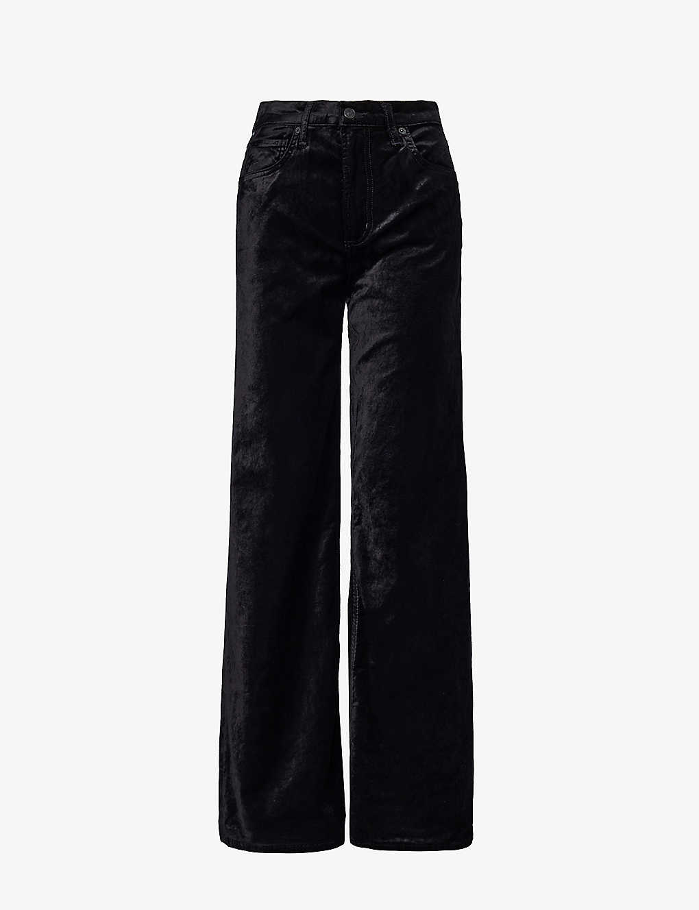 Citizens Of Humanity Paloma High Rise Wide Leg Jeans In Devine In Black