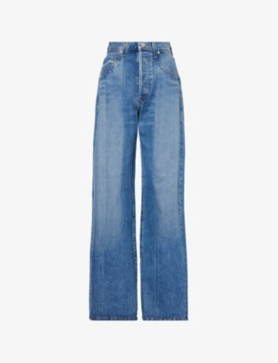 Citizens Of Humanity Ayla Wide-leg Mid-rise Organic-denim Jeans In Veranda (dk Ind)