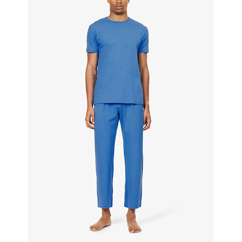 Shop Derek Rose Basel Short-sleeve Stretch-modal T-shirt In Blue