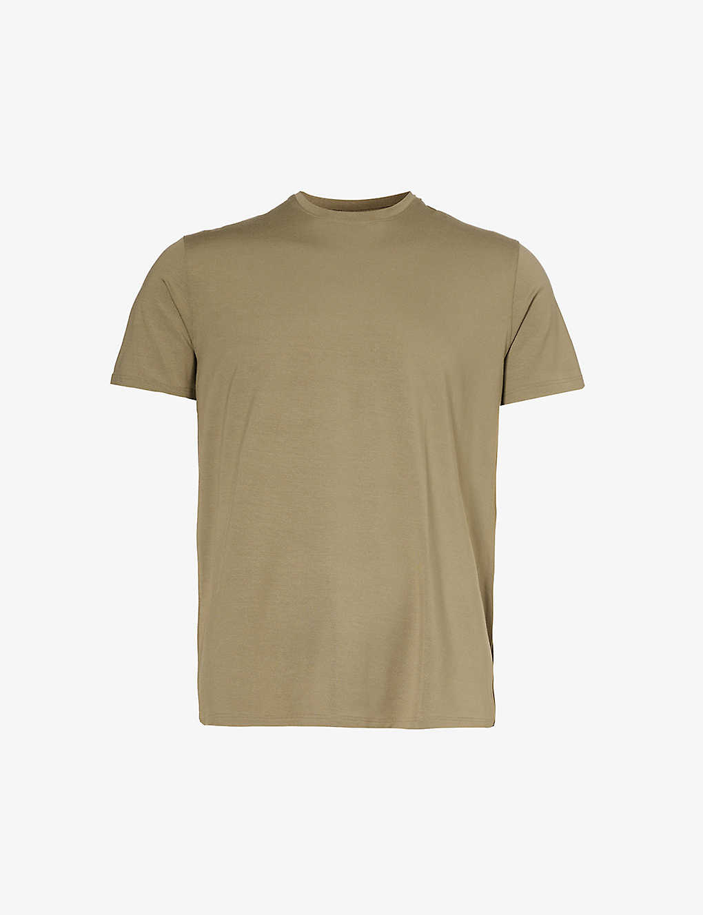 Shop Derek Rose Basel Crewneck Stretch-modal T-shirt In Green