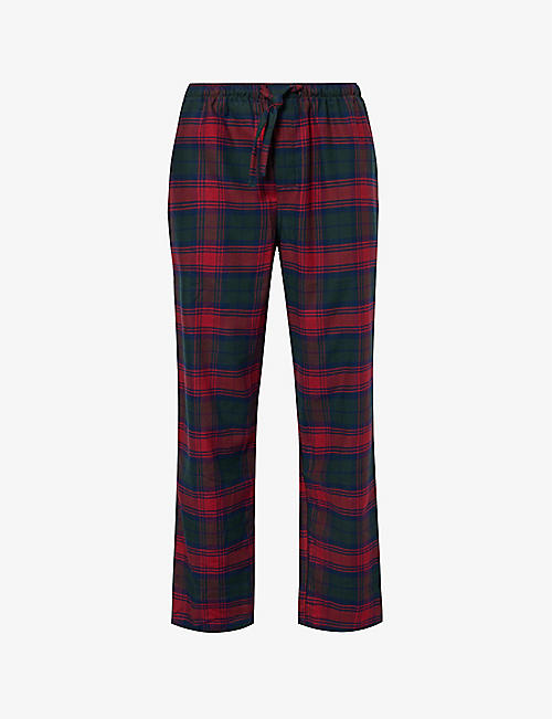 DEREK ROSE: Kelburn check-print cotton pyjama bottoms