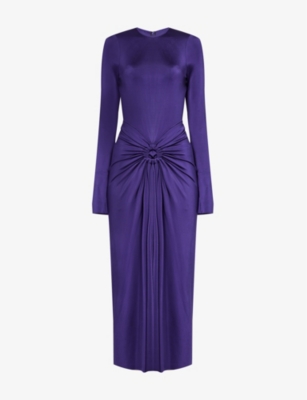 VICTORIA BECKHAM: Ruched slim-fit stretch-woven midi dress