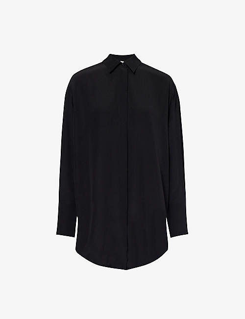 VICTORIA BECKHAM: Regular-fit asymmetric silk shirt
