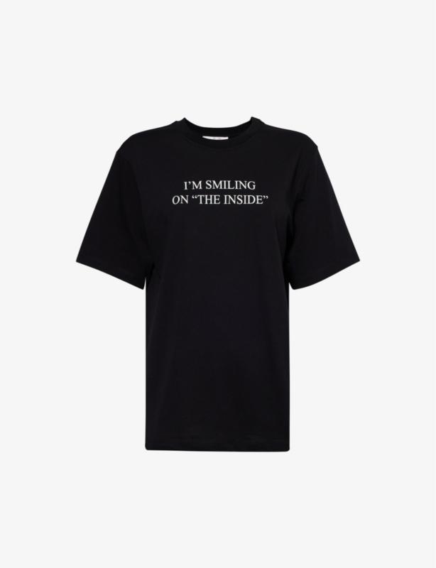 Text-print cotton T-shirt