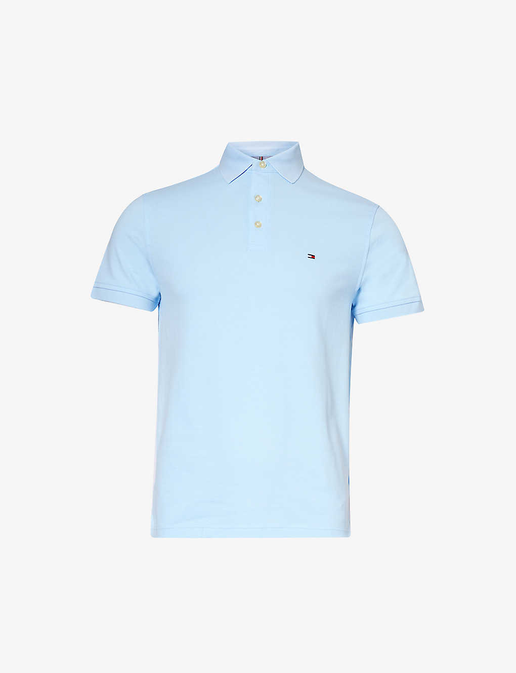 Shop Tommy Hilfiger Mens Kingly Blue 1985 Logo-embroidered Stretch-cotton Piqué Polo Shirt