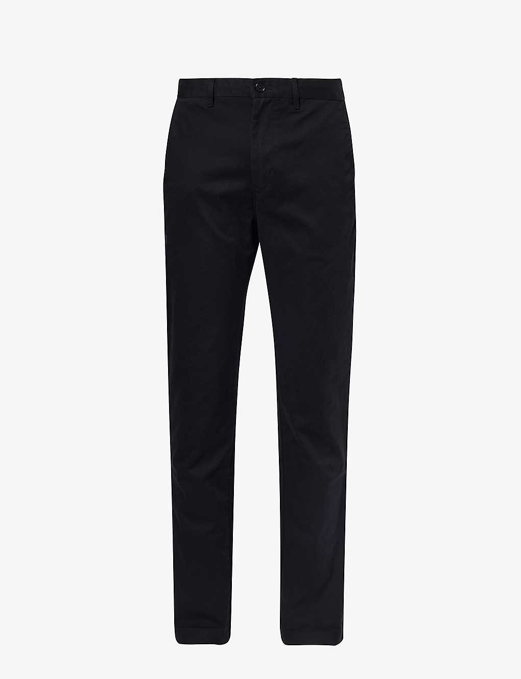 Tommy Hilfiger Mens Black Denton Regular-fit Straight Stretch-cotton Trousers
