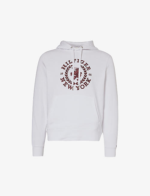 TOMMY HILFIGER: Big Icon brand-embroidered cotton-jersey hoody
