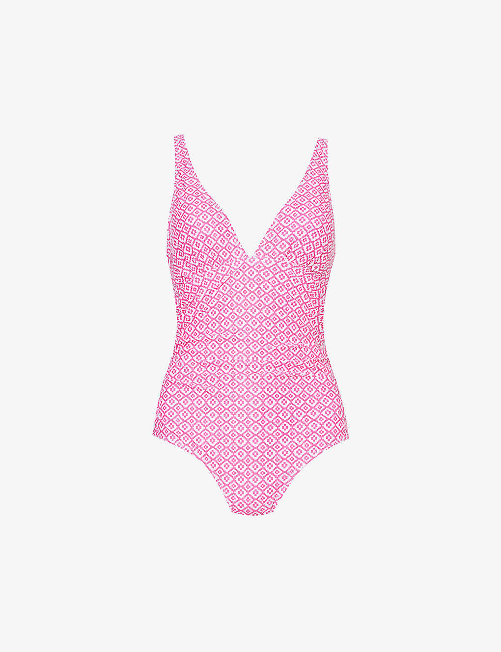 Aspiga Womens Pink V-neck Graphic-pattern Recycled Polyester-blend Swimsuit