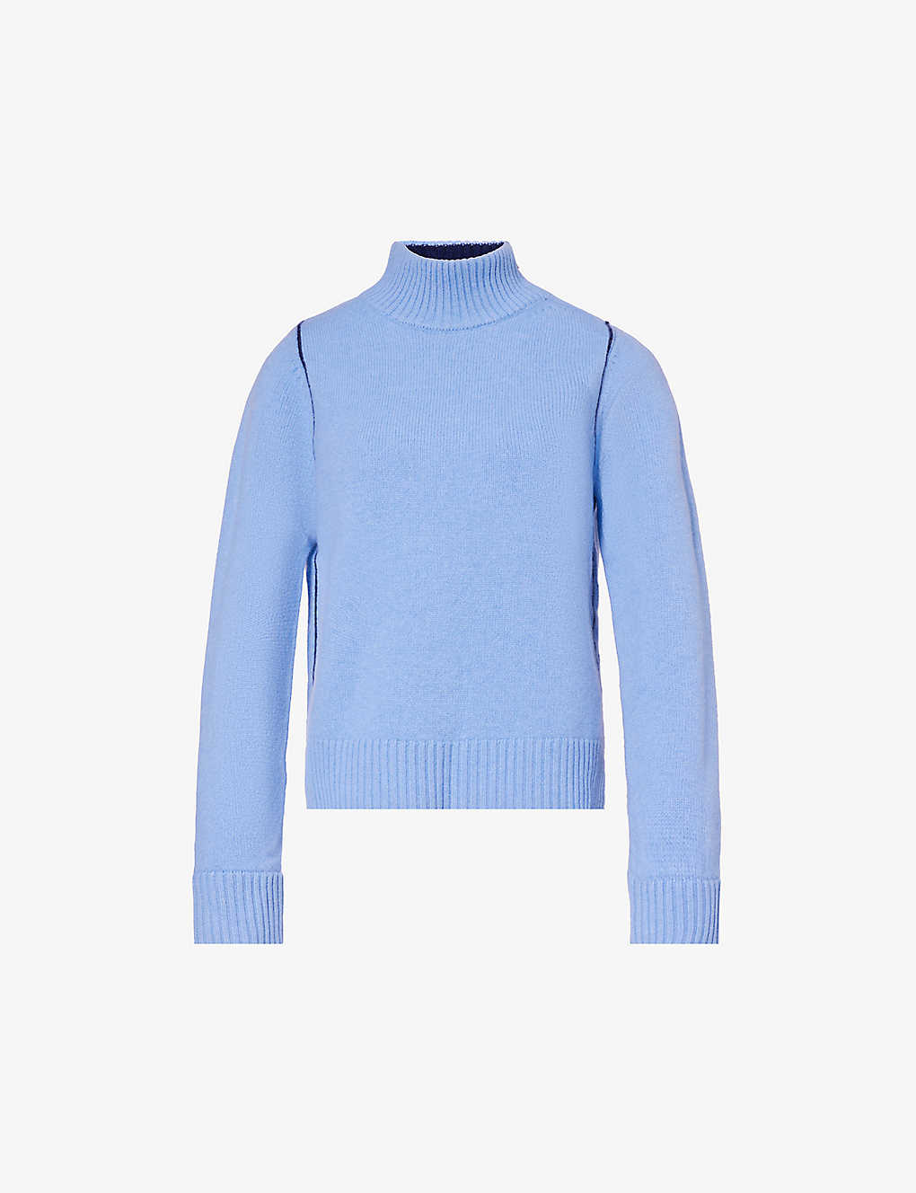 Aspiga Rosemary High-neck Relaxed-fit Wool Jumper In Blue
