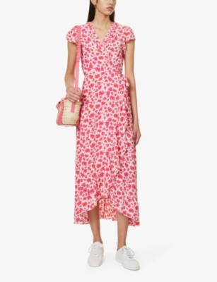Shop Aspiga Women's Pink/pink Demi Wrap-front Woven Midi Dress