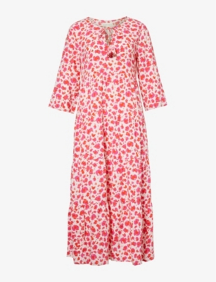 Aspiga Womens Pink Emma Abstract-pattern Woven Midi Dress