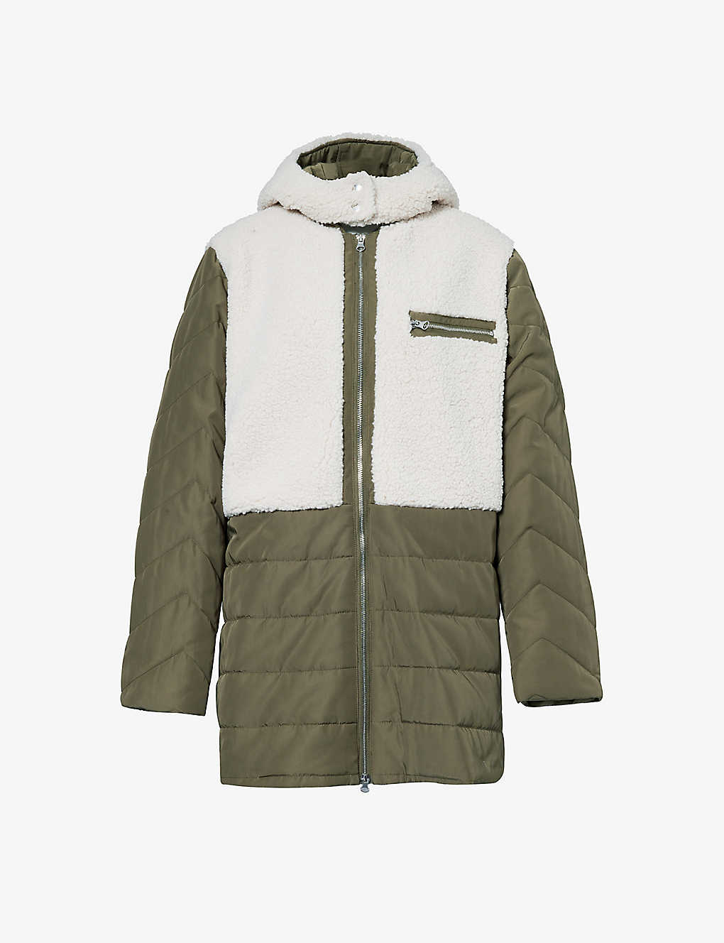 Aspiga Petra Quilted Relaxed-fit Recycled-polyester Jacket In Khaki/cream