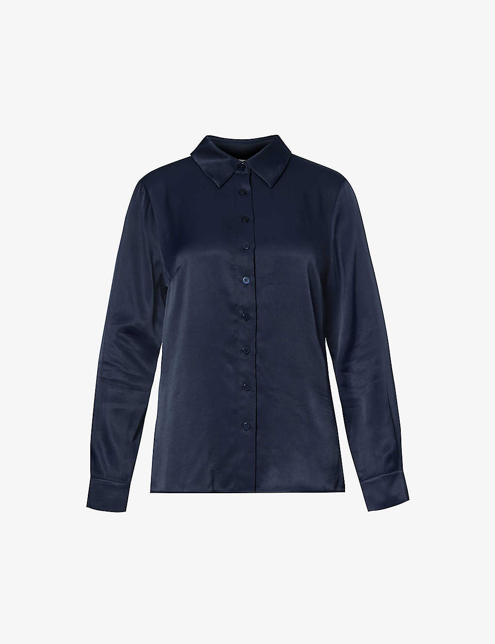 Aspiga Womens Midnight Tamara Satin-texture Woven Shirt In Blue