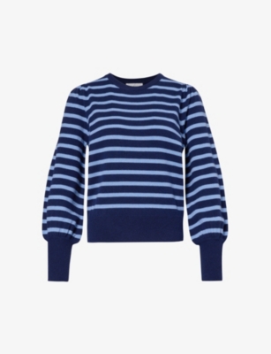 Aspiga Lourdes Striped Wool Jumper In Blue