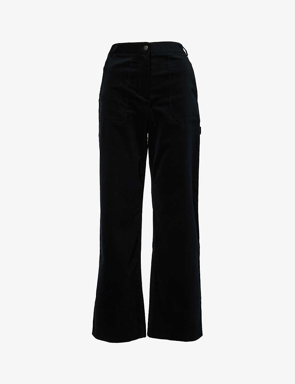 Aspiga Womens Black Tilda Relaxed-fit Stretch-cotton Trousers